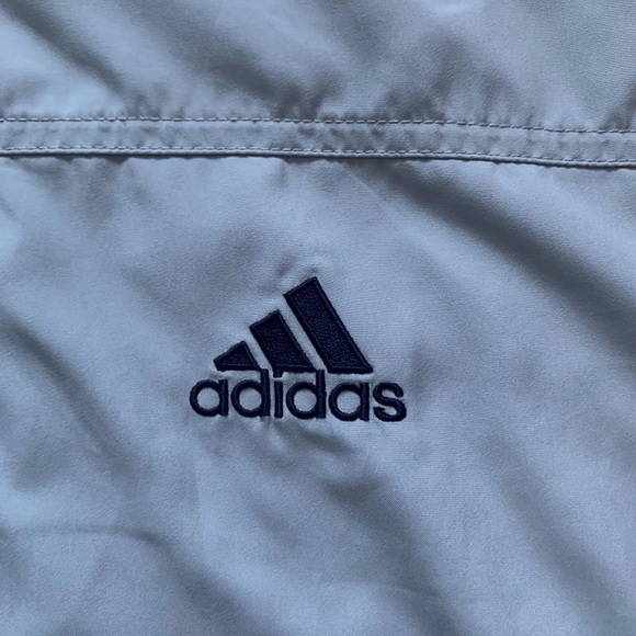 Adidas Track Jacket Mens 42/44 Large Full Zip Powder Blue Long Sleeve - Picture 4 of 10